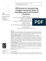 Differences in Outsourcing Strategies Between Firms in Emerging and in Developed Markets