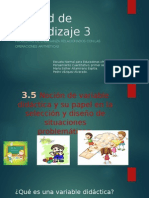 3.5 Noción de Variable Didactica y Su Papel en La Selección y Diseño de Situaciones Problemáticas.