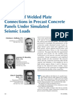 Behavior o Welded Plate Connections in Precast Concrete Panels Under Simulated Seismic Loads