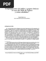 Congregaciones de Indios y Grupos Étnicos. El Caso Del Valle de Toluca y Zonas Aledañas