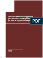 Obstáculos Institucionales y Jurídicos para El Acceso A La Tierra y Su Regularización Por Parte de La Población Campesina