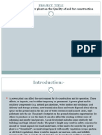 Project Title: The Impact of Power Plant On The Quality of Soil For Construction