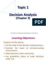 Topic 1 Decision Analysis Chapter 3