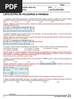 Lista Extra de Poliedros Prismas Resolvida