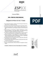 Prova Discursiva - Delegado de Polícia Ceará 2014