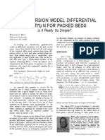 The Dispersion Model Differential: Equati"U N For Packed Beds