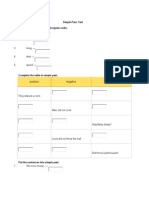 Simple Past. Test Write The Past Forms of The Irregular Verbs