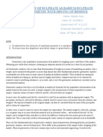 Determination of Sulphate As Barium Sulphate Using Gravimetry With Drying of Residue