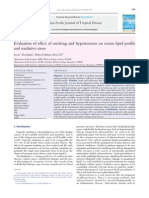 Evaluation of Effect of Smoking and Hypertension On Serum Lipid Profile and Oxidative Stress