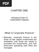 Chapter One: Introduction To Corporate Finance