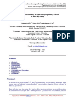 Students' Understanding of Light Concepts Primary School: A Cross-Age Study