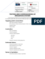 Testing and Commissioning of Irrigation System