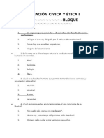 Formación Cívica y Ética Examen