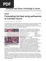 AllAboutFeed - Formulating Fish Feed Using Earthworms As A Protein Source