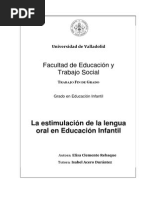 Estimulación de La Lengua Oral en Educación Infantil