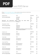 A List of SMTP and POP3 Servers