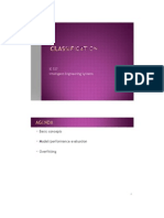 IE 527 Intelligent Engineering Systems: Basic Concepts Model/performance Evaluation Overfitting