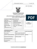 (DHA-1738) Form 8: Department of Home Affairs Republic of South Africa