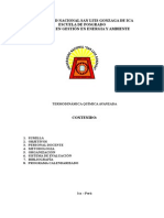 Syllabus de Termodinamica Aplicada A La Ingeniería Química Unica