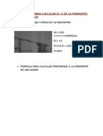 Fórmula para Calcular Pendientes y %