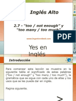 2.7. - Como Usar "Too Not Enough" y "Too Many Too Much"