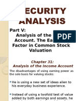 Security Analysis: Analysis of The Income Account. The Earnings Factor in Common Stock Valuation