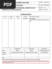 Sop-Nc-01 - Management of NC, Capa