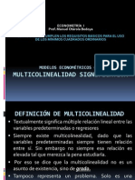 Modelos Econométricos Con Multicolinealidad Significativa