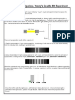 Simulation Investigation - Youngs Double Slit Exp