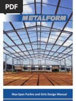 Metalform Max Span Purlins & Girts Design Manual