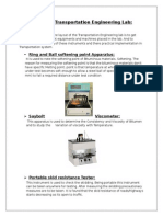 Layout of Transportation Engineering Lab