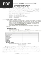 U5w4 Center Checklist