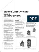 SICONT Limit Switches: Type 3SE3 Upto 500 VAC, 600 VDC, 10A