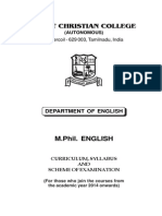 Scott Christian College M.Phil English Syllabus