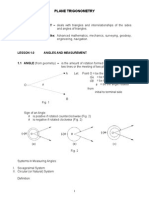 Plane Trigonometry: OA Be The Initial Side OB Be The Terminal Side