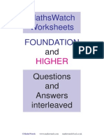 MathsWatch Worksheets Interleaved Q+A