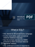 Introduction To SQL: Prepared By: Romer Ian O. Pasoc