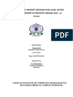 Assessment of Patient Satisfaction Level After Cataract Surgery in Patients Having Age 40 Years