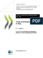 Trade and Employment Initaly: Oecd Trade Policy Working Papers No. 126