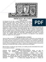 MIÉRCOLES DE CENIZA. BENDICIÓN E IMPOSICIÓN DE LA CENIZA Y SANTA MISA. Forma Extraordinaria Del Rito Romano