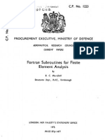 Fortran Subroutines Fok Finite Element. Analysis: C.P. No. 1223