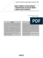 Subjetividade e Sujeito Na Psicanálise e Na Teoria Da Complexidade de Edgar Morin - Uma Articulação Possível?