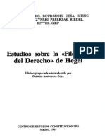 Angehrn, Bobbio, Bourgeois, Cesa, Marini, y Otros - Estudios Sobre La Filosofia Del Derecho de Hegel. Centro de Estudios Constitucionales 1989