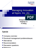 Managing Innovation at Nypro, Inc. (A)