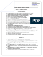 True/False Questions: STAT 202 - Business Statistics II, Fall 2014 Chapter 11. Analysis of Variance