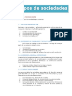 Esquema Tipos de Sociedades