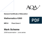 Mark Scheme: Mathematics 6360