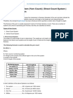 Yarn Numbering System Yarn Count Direct Count System Indirect Count System