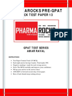 Pharmarocks Pre-Gpat Mock Test-13