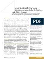 Improved Nutrition Delivery and Nutrition Status in Critically Ill Children With Heart Disease